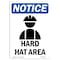 Signmission OSHA Notice Sign, Hard Hat Area With Symbol, 10in X 7in Rigid Plastic, 7" W, 10" H, Portrait OS-NS-P-710-V-13239 - alternate 1
